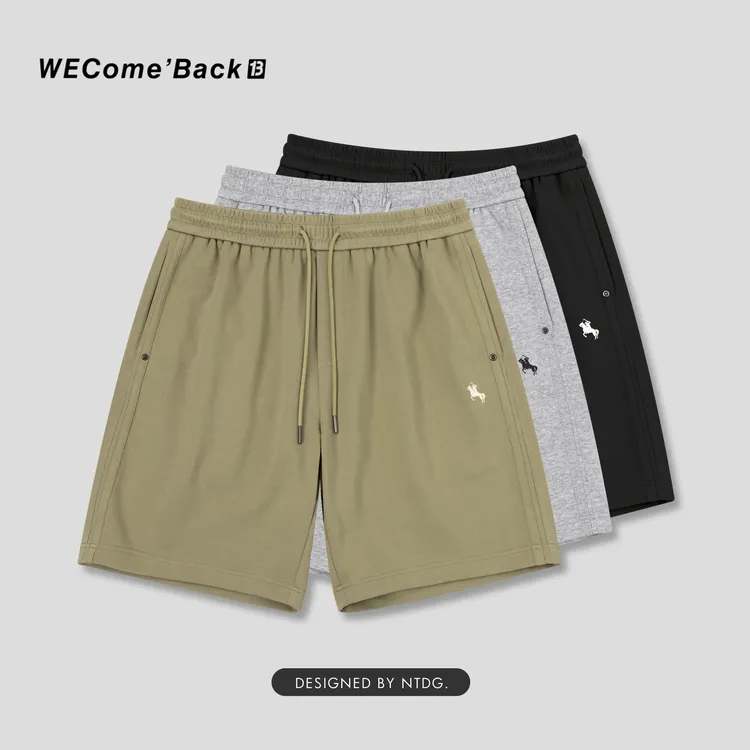 夏季新款曼巴棉战马刺绣时尚运动短裤90225