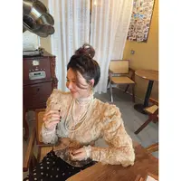 智英欧尼【咖色花朵衬衫短款百搭老钱风女装韩版秋季】