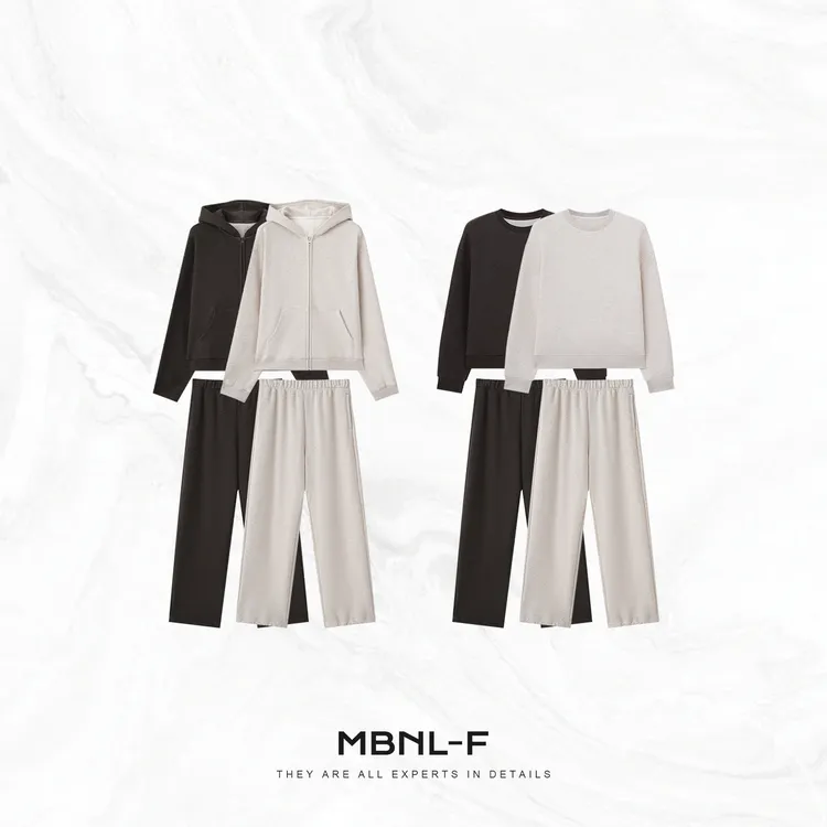 MBNL-F "舒适松弛" 100%棉密纺加绒卫衣三件套 秦磊XM-XTZ3251-1