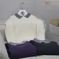 【13212】高品质原创设计多色百搭条纹翻领针织衫C