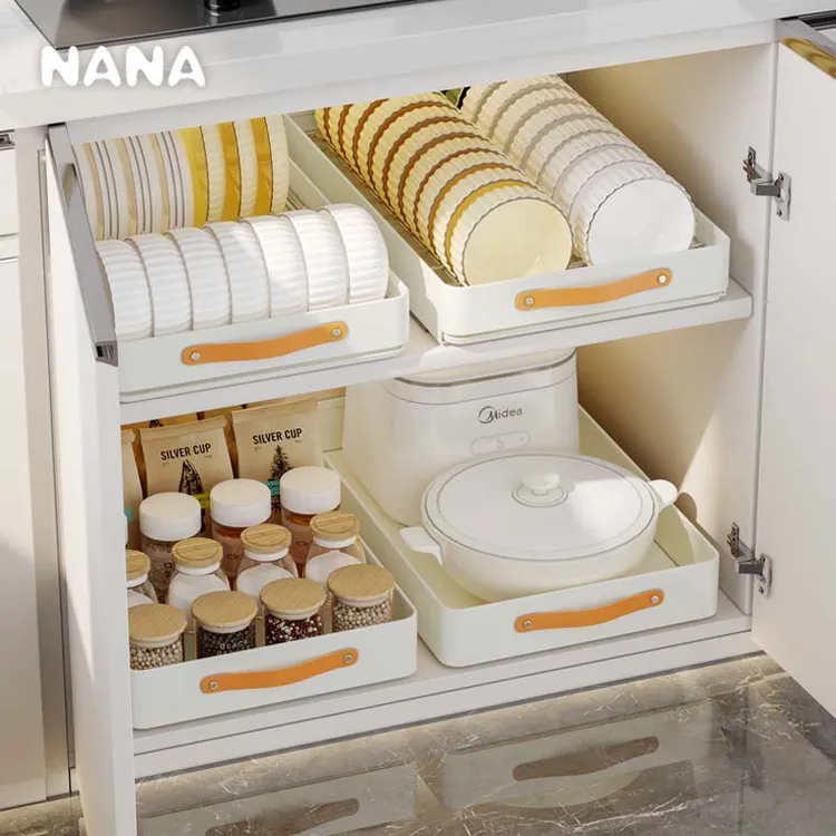 纳纳【加深款】免打孔碗碟沥水架碗碟收纳架橱柜抽拉碗盘收纳置物架