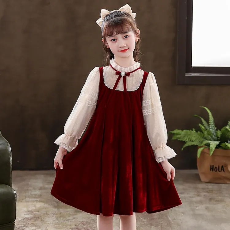 巴拉宝贝女童连衣裙秋装2024新款中大童秋款小女孩洋气裙子秋冬