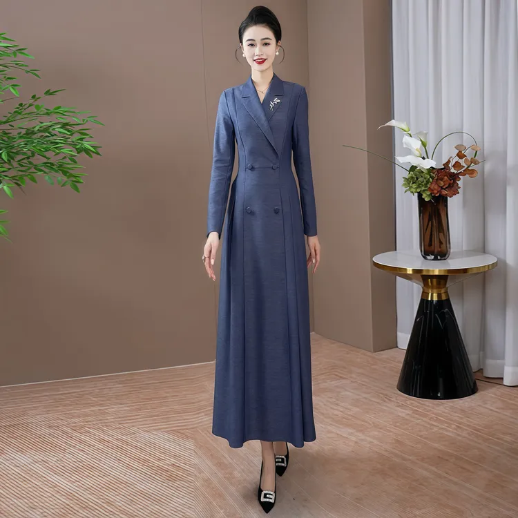 高贵优雅修身连衣裙2025秋季新款高腰显瘦优雅长裙礼服裙0198