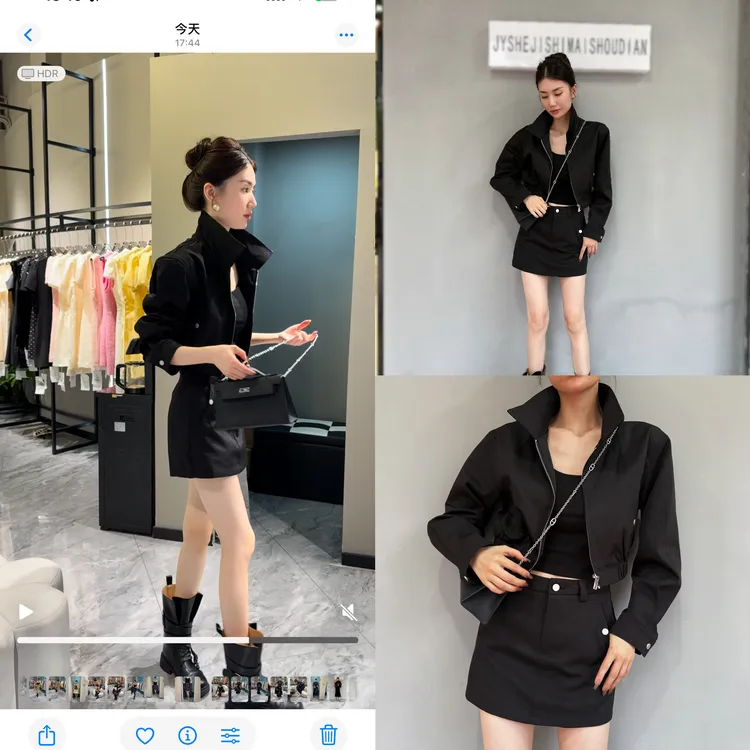 【JY】早秋甜酷休闲工装夹克上衣外套+工装裙裤半身裙套装时尚