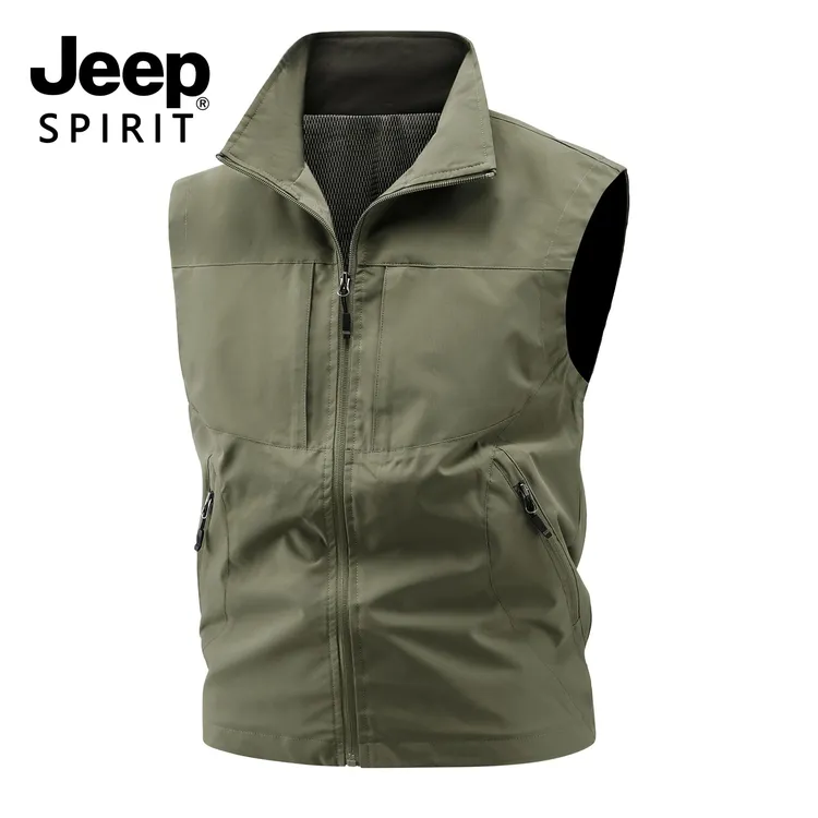 Jeep吉普马甲夏季新款男士透气速干背心坎肩马夹户外钓鱼摄影外套