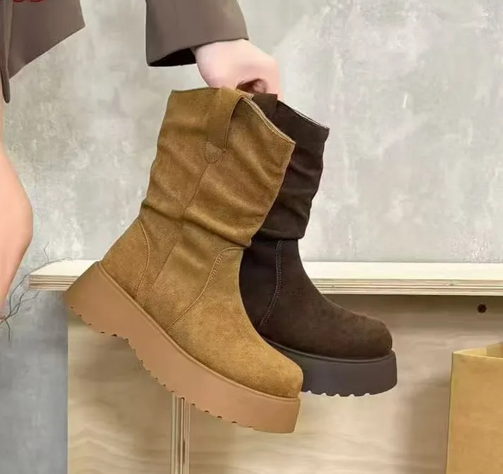 圆头防水台防滑冬季马丁靴秋冬百搭款1-2