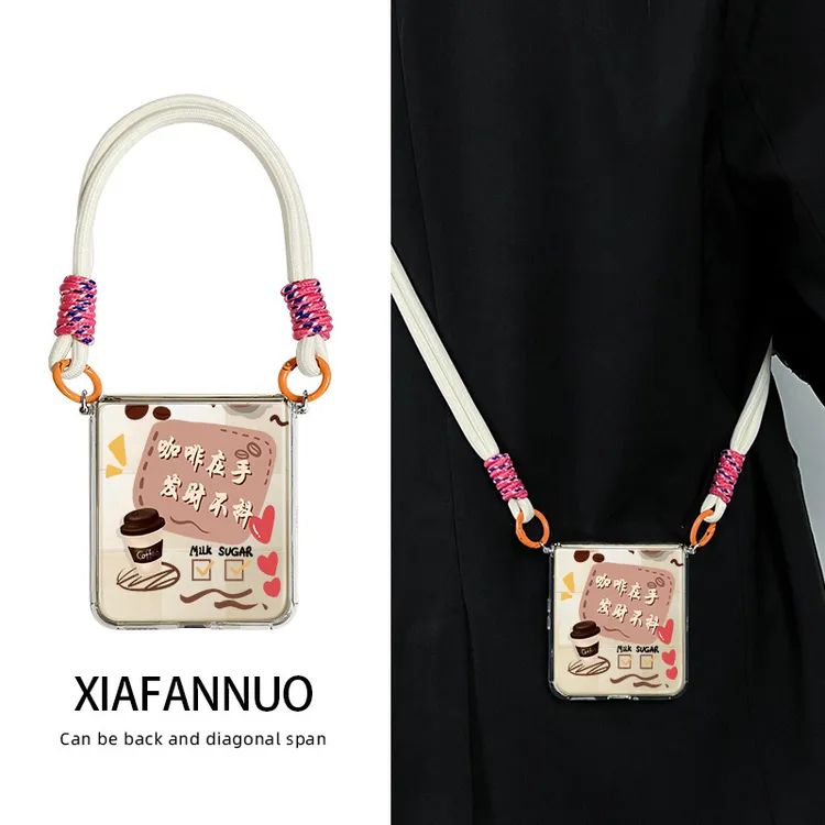 发财适用小米mixflip2手机壳mix flip2折叠屏全包外壳斜挎带挂绳