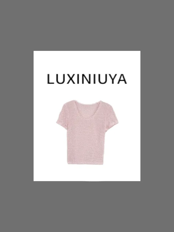 【LUXINIUYA】泡泡 天  丝夏季超漂亮！纯色肌理感 短袖上衣#CX3586