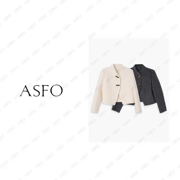 【AS玉石节】25新气质高级保暖正肩双面呢短大衣AS25QMNWT04343