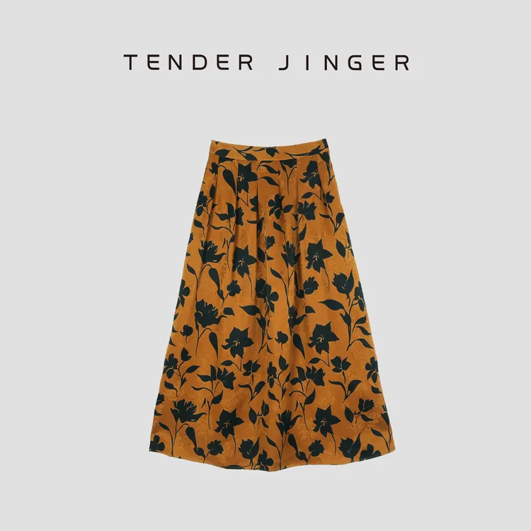 Tender Jinger【黑标】新中式气质香云纱半裙T52LAN80537