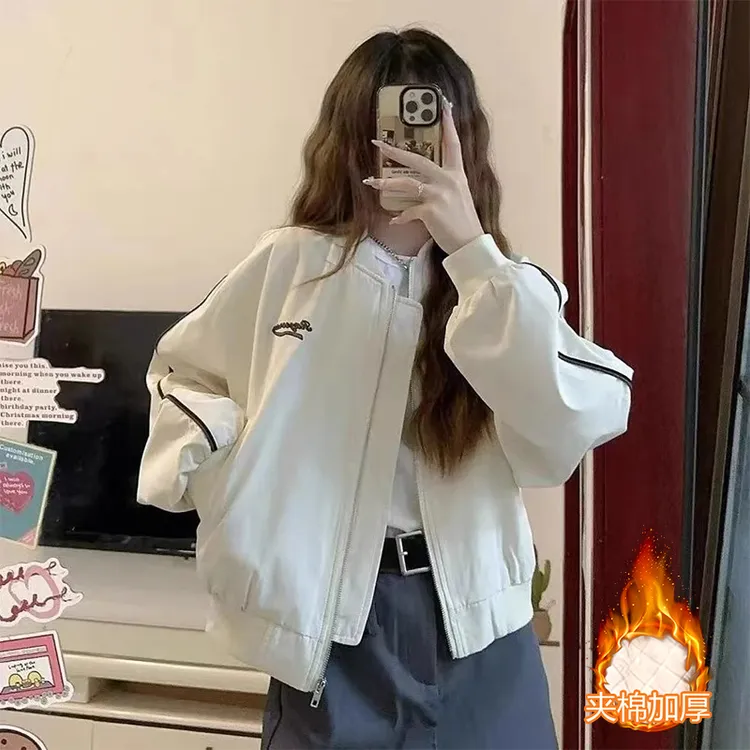 时尚休闲短款棒球服夹克女春秋2025年新款小个子工装美式运动外套