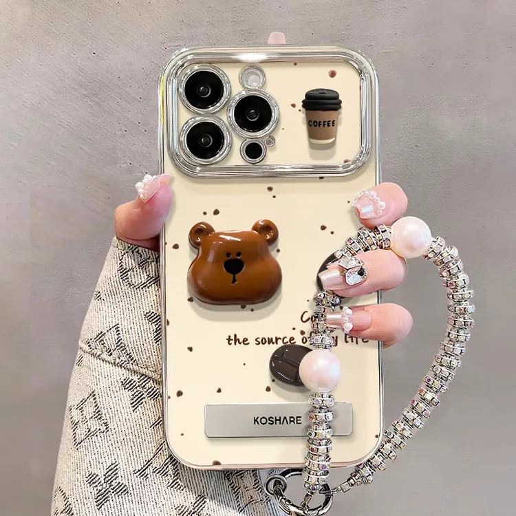 小熊公仔适用秒变苹果17华为vivo/oppo小米iPhone电镀视窗手机壳