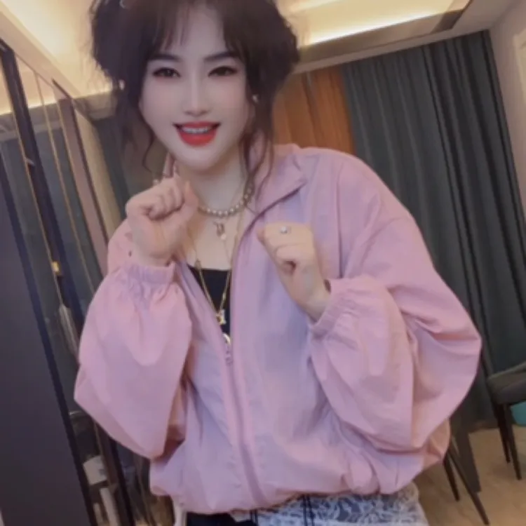 春秋夏款韩版拉链百搭洋气宽松休闲轻薄防晒衣女空调衫