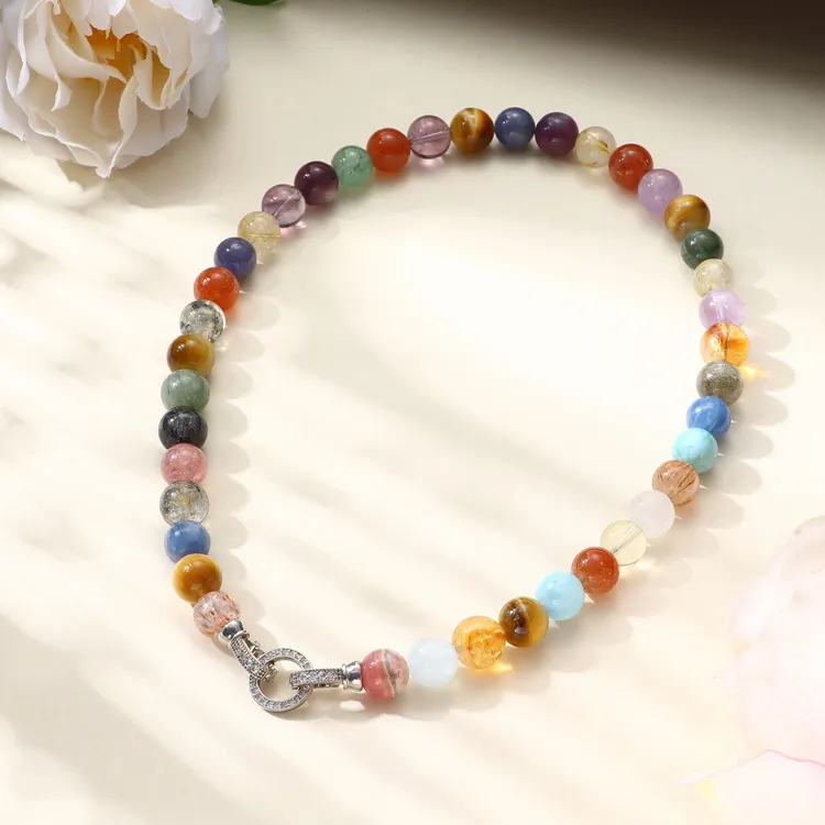 Tender Jinger新款天然水晶多巴胺多宝项链轻奢高级