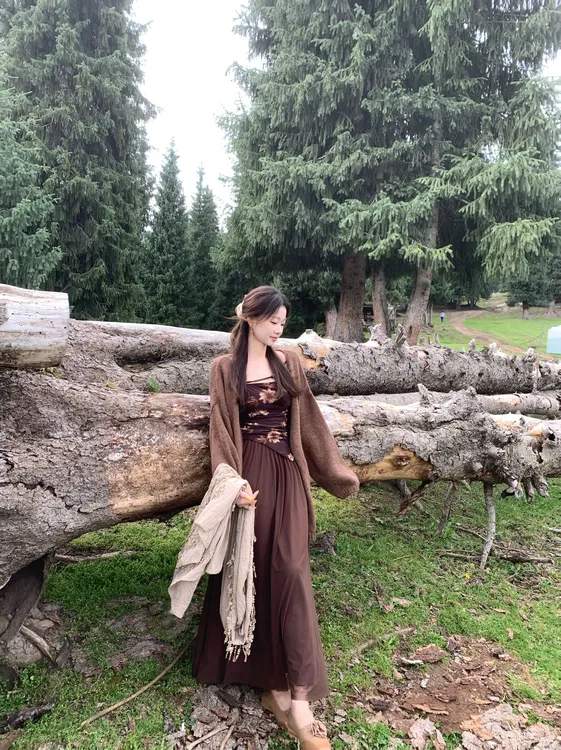 EIA一尧【南山南半裙】气质禅意诧寂感半身裙女清冷大摆氛围纱裙女