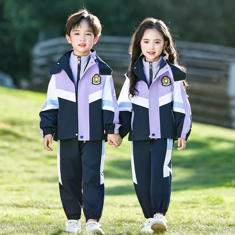 2025年冬季冲锋衣三件套学生校服幼儿园园服三合一可拆卸校服套装