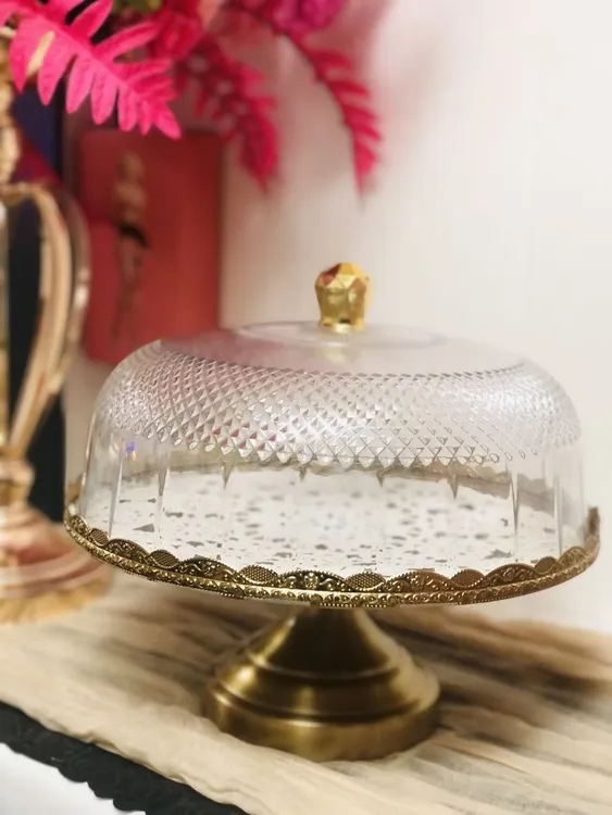 （hasoy新疆包邮）Nandan轻奢茶几果盘带盖蛋糕盘面包篮客厅高颜值