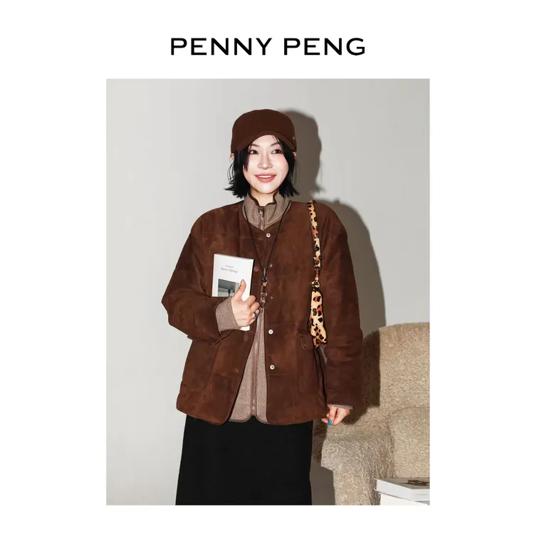 PENNYPENG 牧野旅人 黑标系列新国标90绒复古牛皮鹅绒服保暖外套