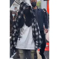 徐秋阳  新生偶像   时尚百搭前短后长设计款格子衬衣外套11000