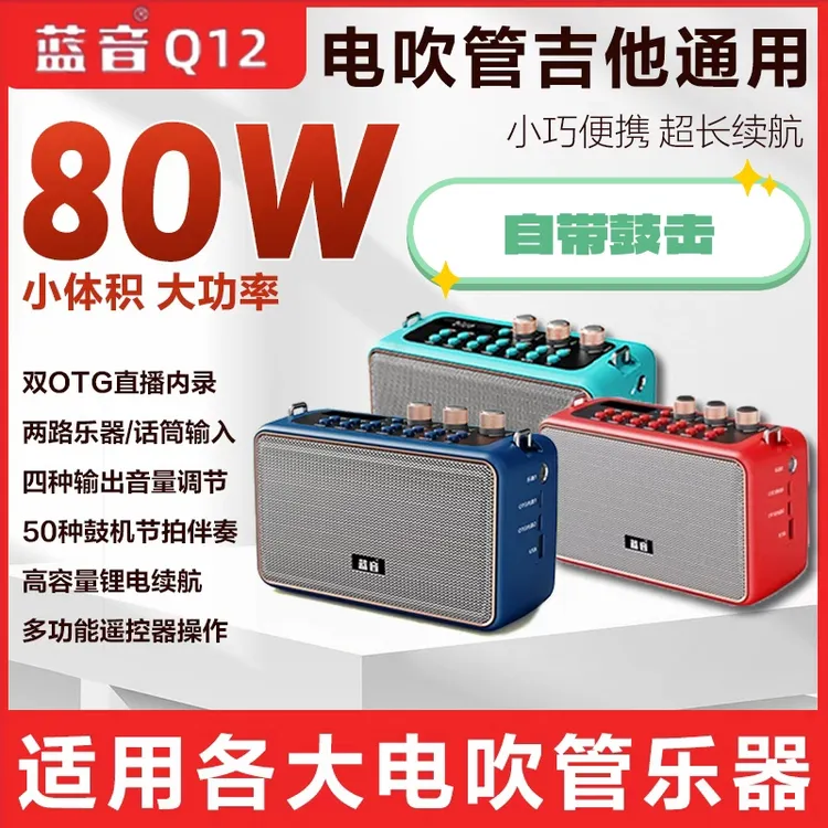 【郝大爷专属链接】蓝音Q12大功率OTG内录带鼓击吉他乐器电吹管音箱