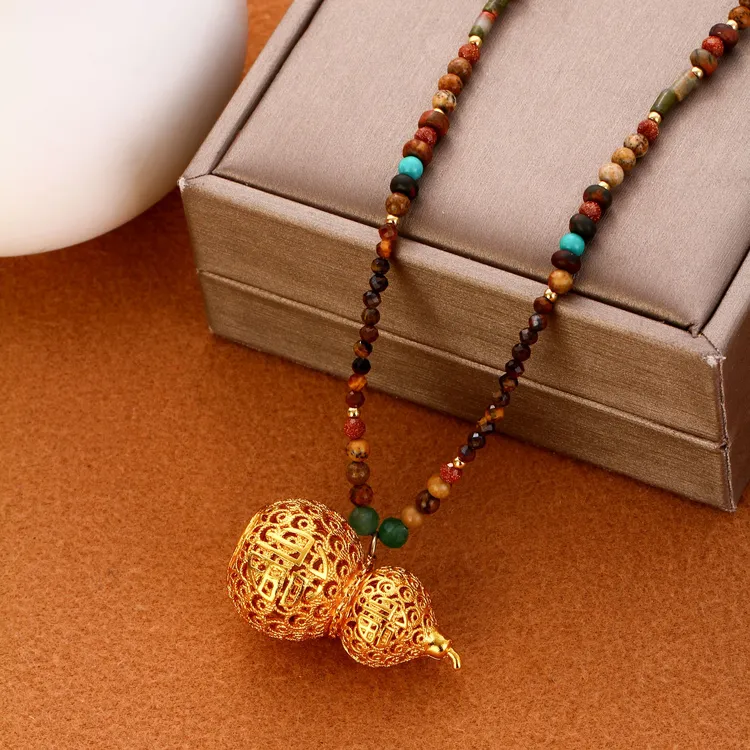 【KEFAN珂梵】新中式国风宝葫芦挂坠编金色气质吊坠