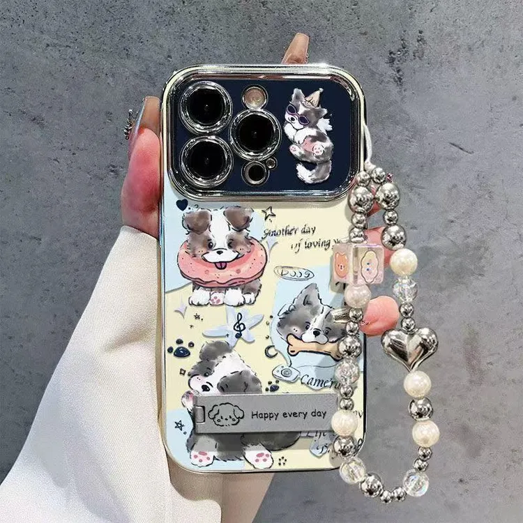 快乐蓝边牧适用苹果17promax/17手机壳16卡通15防摔14大视窗13Pro