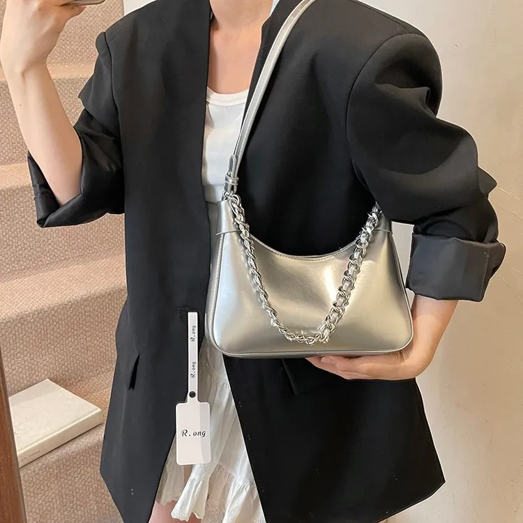 跨境小众时尚链条腋下包女2025新款流行饺子包气质百搭单肩斜挎包