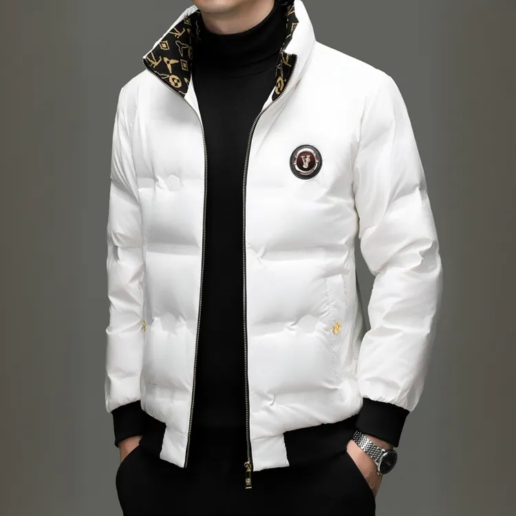 RAMEROBUDEN/卢密洛布登冬装中青年男立领羽绒服亮面短款休闲外套