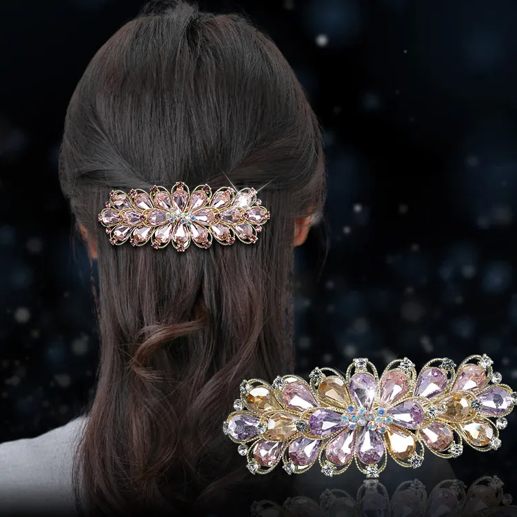 妈妈发夹发卡韩国头饰女式盘发一字大号顶夹子现货批发弹簧夹发饰