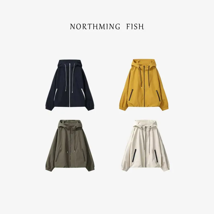 NorthMing fish「三角线软壳夹克」轻便户外科技感时髦宽松连帽外套