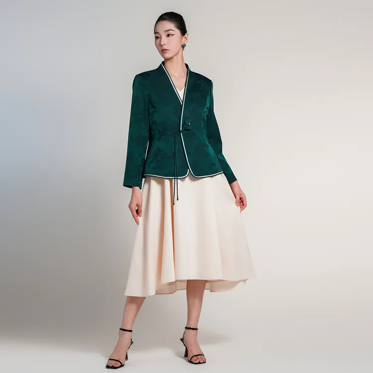 新中式国风女装高档新款颂叶连衣裙套装两件套CCL17986+CCL181130