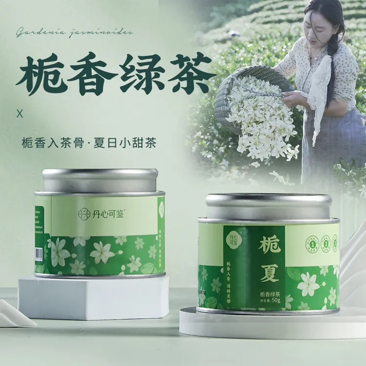 栀子绿茶丹心可鉴乡愁沈丹明前毛峰正宗茶叶花茶口粮茶50g*1罐