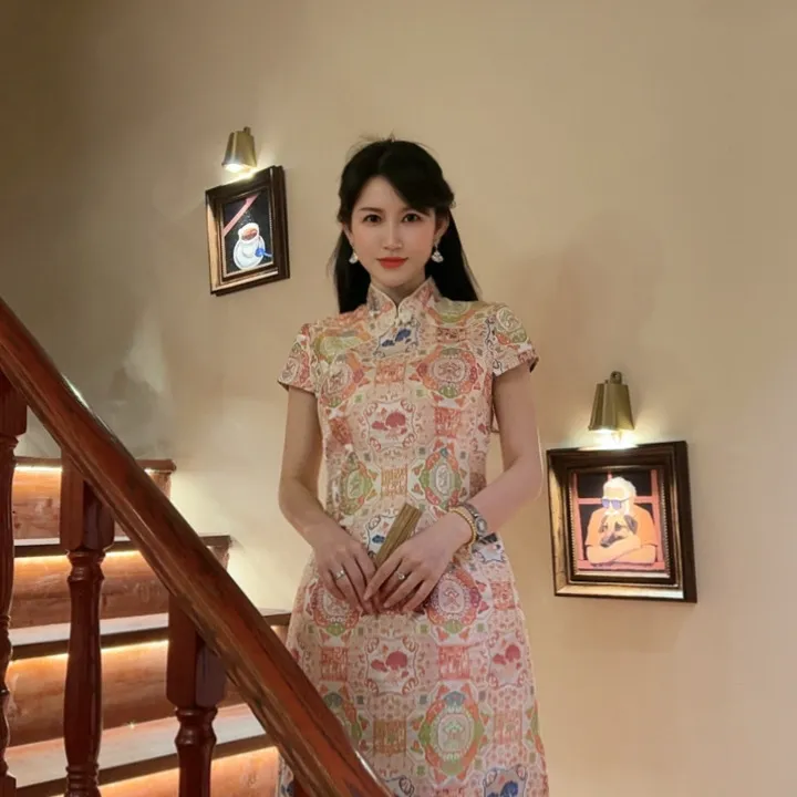 【柿柿如意】25165  安妮老板 气质女神范新中式有口袋连衣裙