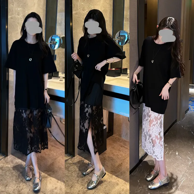 欧货大版T恤镂空半身裙套装女2025夏季小众设计穿搭一整套两件套