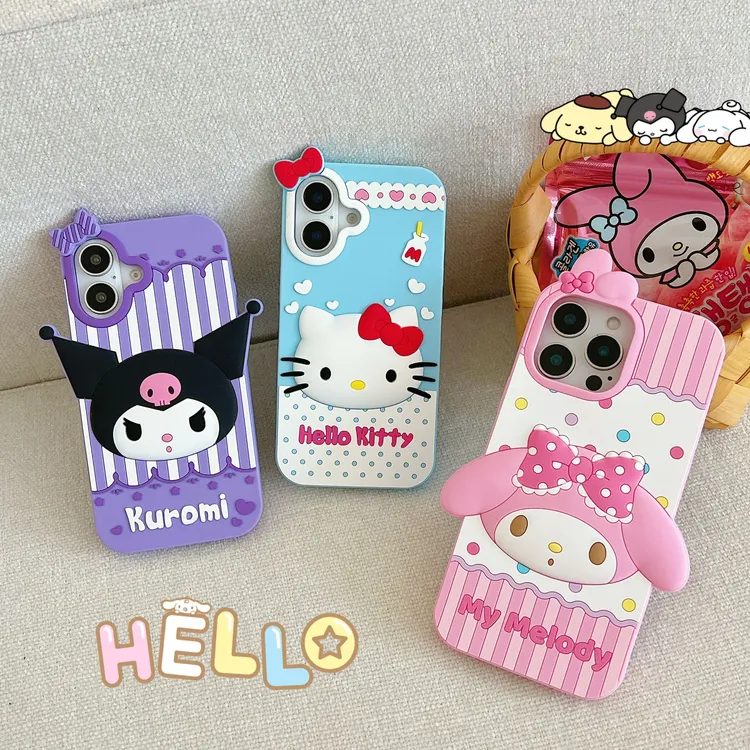适用iPhoneoppo华为vivo小米|kitty猫美乐蒂可爱17硅胶手机壳