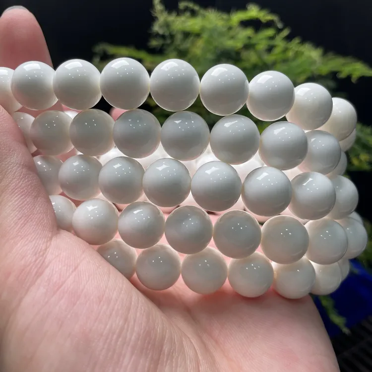 【润润】精品玩物天然海南深海贝壳瓷白手串108佛珠项链手链情侣款