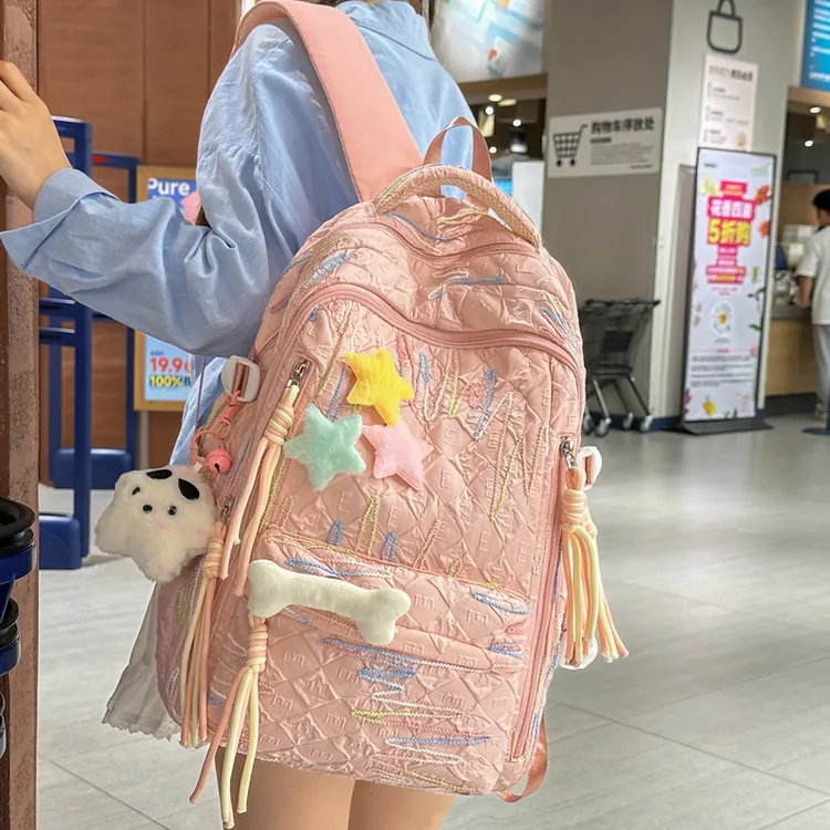 高颜值初中生高中小学生大容量书包女韩版森系背包时尚轻便双肩包