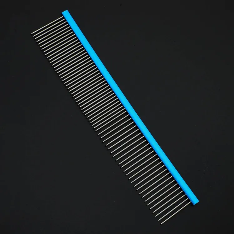 宠物美容直排梳挑毛开结去浮毛专用梳子19CM铝合金家用美容专用