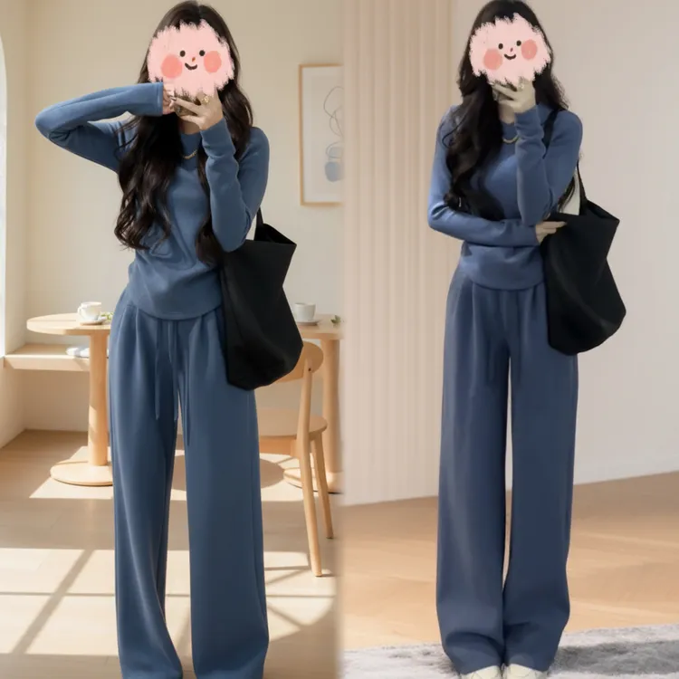 【现货】2025秋冬新款时尚气质百搭显瘦慵懒风通勤简约加厚休闲套装