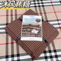 【高档轻奢】格子色织全棉床上四件套简约纯棉100水洗棉床单被套