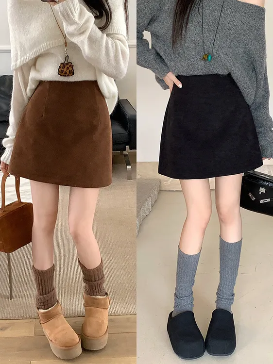 2025秋装新款胖mm大码女气质百搭高腰显瘦半身裙短裙20418