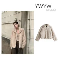 【YWYW25F/W】秋冬气质保暖仿绒毛毛翻领外套5799