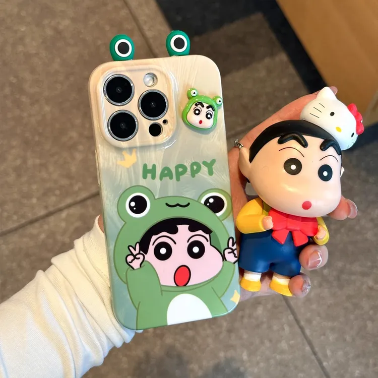 欧克里里立体青蛙小新适用苹果17/16手机壳华为P70oppo小米15vivo