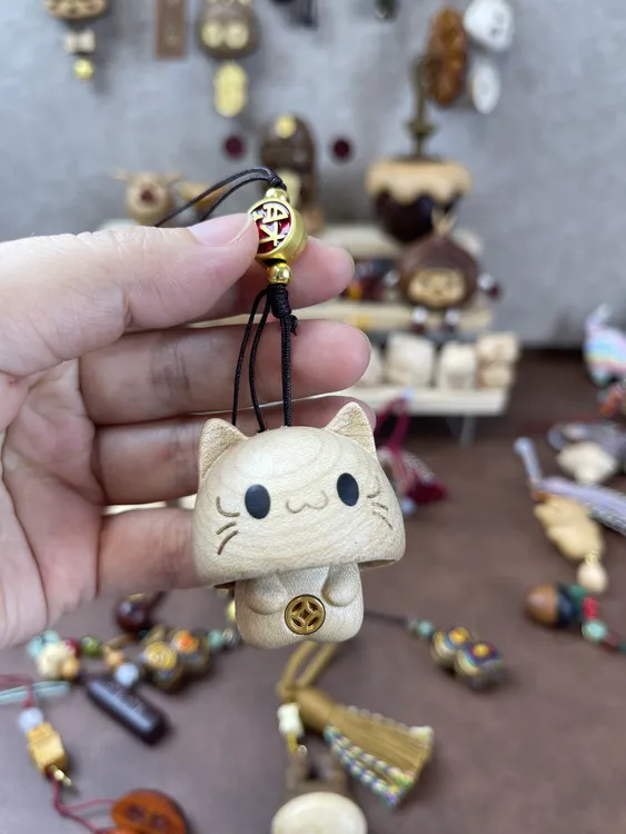 创意礼品招财猫猫挂件躲猫猫可爱手机链包挂