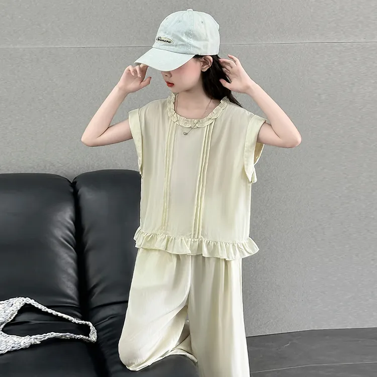 简约潮牌店铺儿童服装2025年款衣服女童装夏装套装6-12岁高级感15