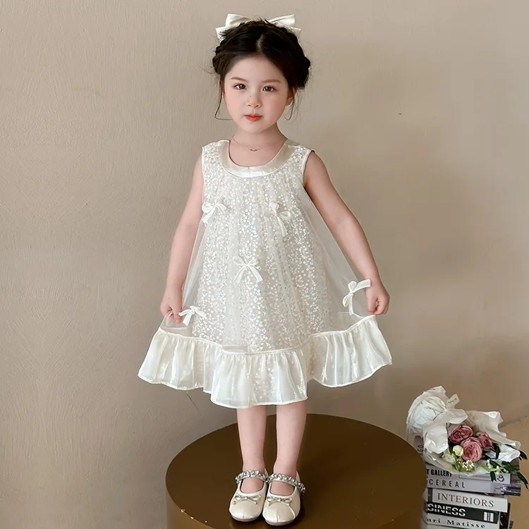 女童连衣裙夏季2025新款独特绝美洋气白色儿童超好看女宝夏装裙子