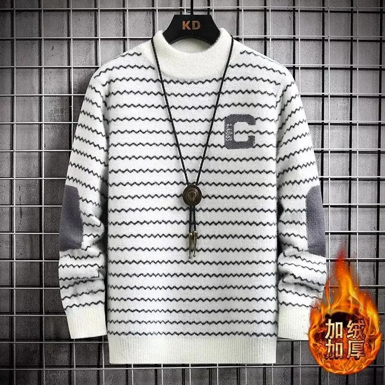 秋冬加厚毛衣男韩版潮流宽松日系针织衫冬季ins港风慵懒线衣外套