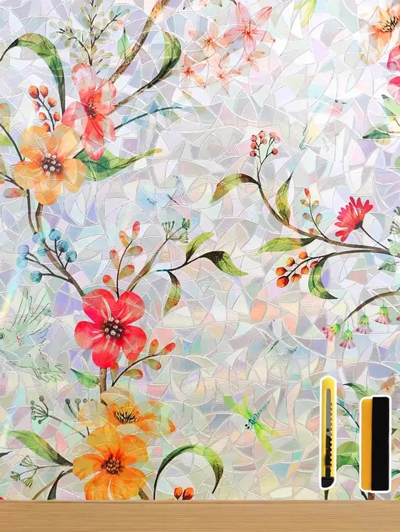 幸福感拉满~窗户贴纸彩色玻璃贴膜卫生间门隐私防窥透光不透明