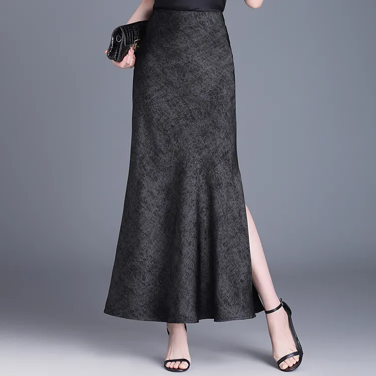 侧开叉修身显瘦半身裙2025春季新款韩版时尚洋气减龄长款鱼尾裙潮