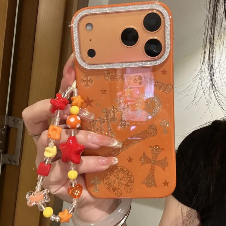橙色克罗心适用iPhone17promax苹果16promax新款15手机壳1413